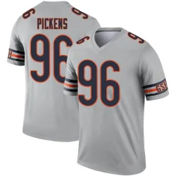 Men's Zacch Pickens Chicago Bears No.96 Legend Inverted Silver Jersey