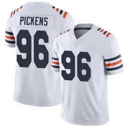 Men's Zacch Pickens Chicago Bears No.96 Limited Alternate Classic Vapor Jersey - White