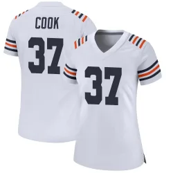 Women's Alex Cook Chicago Bears No.37 Game Alternate Classic Jersey - White