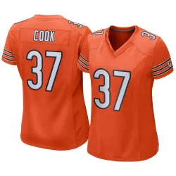 Women's Alex Cook Chicago Bears No.37 Game Alternate Jersey - Orange