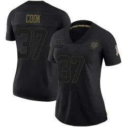Women's Alex Cook Chicago Bears No.37 Limited 2020 Salute To Service Jersey - Black