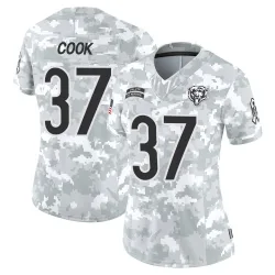 Women's Alex Cook Chicago Bears No.37 Limited 2024 Salute to Service Jersey - Arctic Camo