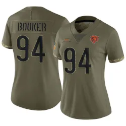 Women's Austin Booker Chicago Bears No.94 Limited 2022 Salute To Service Jersey - Olive