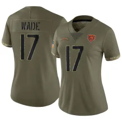 Women's Barrington Wade Chicago Bears No.17 Limited 2022 Salute To Service Jersey - Olive