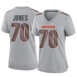 Women's Braxton Jones Chicago Bears No.70 Game Atmosphere Fashion Jersey - Gray
