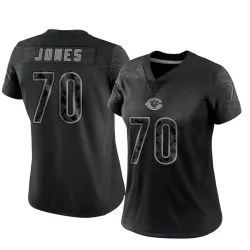 Women's Braxton Jones Chicago Bears No.70 Limited Reflective Jersey - Black