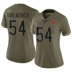 Women's Brian Urlacher Chicago Bears No.54 Limited 2022 Salute To Service Jersey - Olive