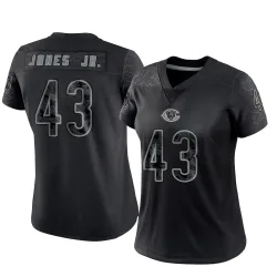 Women's Carl Jones Jr. Chicago Bears No.43 Limited Reflective Jersey - Black