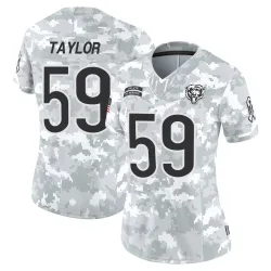 Women's Carson Taylor Chicago Bears No.59 Limited 2024 Salute to Service Jersey - Arctic Camo