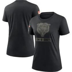 Women's Chicago Bears No. 2020 Salute To Service Performance T-Shirt - Black