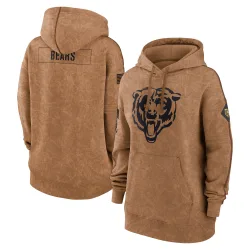 Women's Chicago Bears No. 2023 Salute to Service Pullover Hoodie - Brown