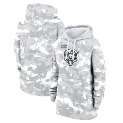 Women's Chicago Bears No. 2024 Salute To Service Club Fleece Pullover Hoodie - Arctic Camo