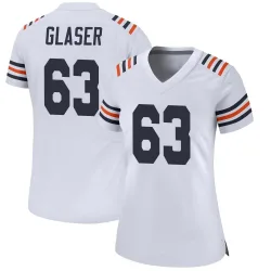 Women's Chris Glaser Chicago Bears No.63 Game Alternate Classic Jersey - White