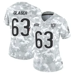 Women's Chris Glaser Chicago Bears No.63 Limited 2024 Salute to Service Jersey - Arctic Camo