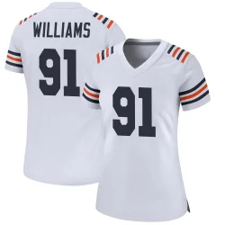 Women's Chris Williams Chicago Bears No.91 Game Alternate Classic Jersey - White