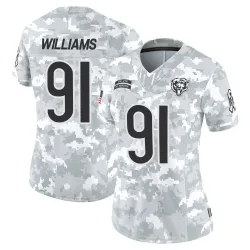 Women's Chris Williams Chicago Bears No.91 Limited 2024 Salute to Service Jersey - Arctic Camo