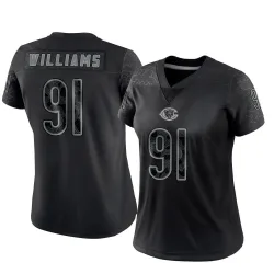 Women's Chris Williams Chicago Bears No.91 Limited Reflective Jersey - Black