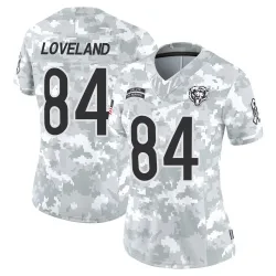 Women's Colston Loveland Chicago Bears No.84 Limited 2024 Salute to Service Jersey - Arctic Camo