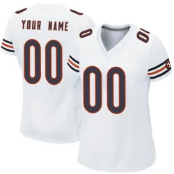 Women's Custom Chicago Bears No.00 Game Jersey - White