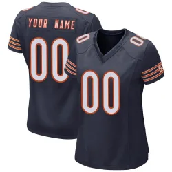 Women's Custom Chicago Bears No.00 Game Team Color Jersey - Navy