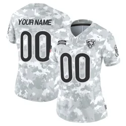 Women's Custom Chicago Bears No.00 Limited 2024 Salute to Service Jersey - Arctic Camo