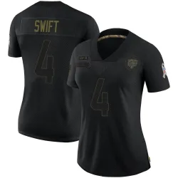 Women's D'Andre Swift Chicago Bears No.4 Limited 2020 Salute To Service Jersey - Black