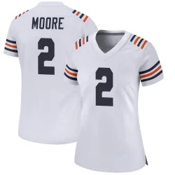 Women's DJ Moore Chicago Bears No.2 Game Alternate Classic Jersey - White