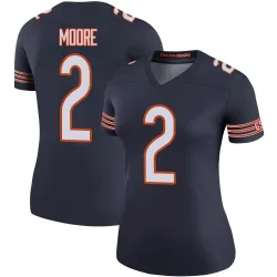 Women's DJ Moore Chicago Bears No.2 Legend Color Rush Jersey - Navy