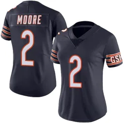 Women's DJ Moore Chicago Bears No.2 Limited Team Color Vapor Untouchable Jersey - Navy
