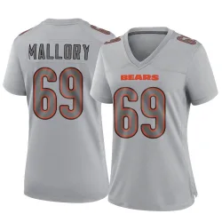 Women's Dashaun Mallory Chicago Bears No.69 Game Atmosphere Fashion Jersey - Gray