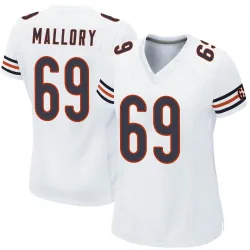 Women's Dashaun Mallory Chicago Bears No.69 Game Jersey - White