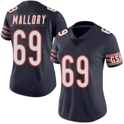 Women's Dashaun Mallory Chicago Bears No.69 Limited Team Color Vapor Untouchable Jersey - Navy