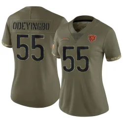 Women's Dayo Odeyingbo Chicago Bears No.55 Limited 2022 Salute To Service Jersey - Olive