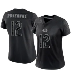 Women's Devin Duvernay Chicago Bears No.12 Limited Reflective Jersey - Black
