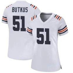 Women's Dick Butkus Chicago Bears No.51 Game Alternate Classic Jersey - White