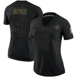Women's Dick Butkus Chicago Bears No.51 Limited 2020 Salute To Service Jersey - Black
