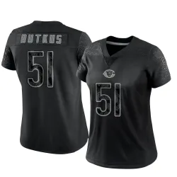 Women's Dick Butkus Chicago Bears No.51 Limited Reflective Jersey - Black