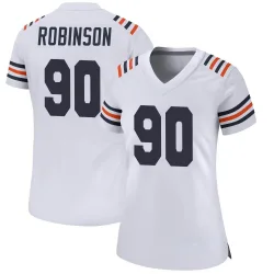 Women's Dominique Robinson Chicago Bears No.90 Game Alternate Classic Jersey - White