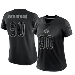 Women's Dominique Robinson Chicago Bears No.90 Limited Reflective Jersey - Black