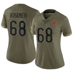 Women's Doug Kramer Jr. Chicago Bears No.68 Limited 2022 Salute To Service Jersey - Olive
