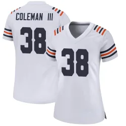 Women's Douglas Coleman III Chicago Bears No.38 Game Alternate Classic Jersey - White