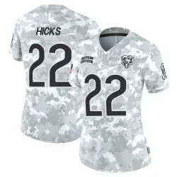 Women's Elijah Hicks Chicago Bears No.22 Limited 2024 Salute to Service Jersey - Arctic Camo