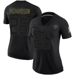 Women's JP Richardson Chicago Bears No.26 Limited 2020 Salute To Service Jersey - Black