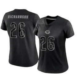 Women's JP Richardson Chicago Bears No.26 Limited Reflective Jersey - Black