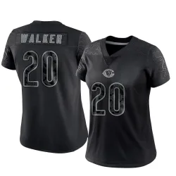 Women's Jahdae Walker Chicago Bears No.20 Limited Reflective Jersey - Black
