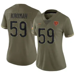 Women's Jamree Kromah Chicago Bears No.59 Limited 2022 Salute To Service Jersey - Olive