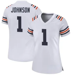 Women's Jaylon Johnson Chicago Bears No.1 Game Alternate Classic Jersey - White