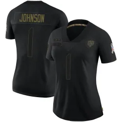 Women's Jaylon Johnson Chicago Bears No.1 Limited 2020 Salute To Service Jersey - Black