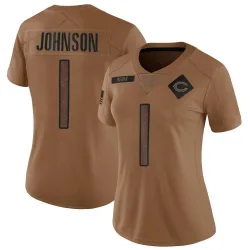 Women's Jaylon Johnson Chicago Bears No.1 Limited 2023 Salute To Service Jersey - Brown