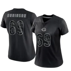 Women's Jereme Robinson Chicago Bears No.69 Limited Reflective Jersey - Black
